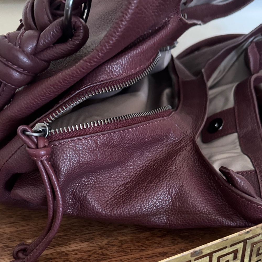VINCE CAMUTO Pebbled Leather Shoulder Bag, Burgundy - Picture 9 of 9